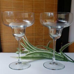 Elegant Clear Glass Margarita Glasses Set